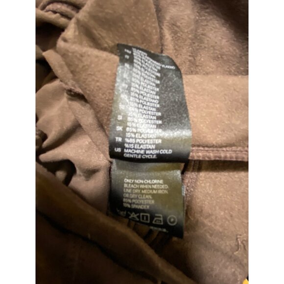 Brown Stretch Slim Fit Pants Leggings Soft Ultra Suede Medium Sexy Classic Y2K - Picture 5 of 6